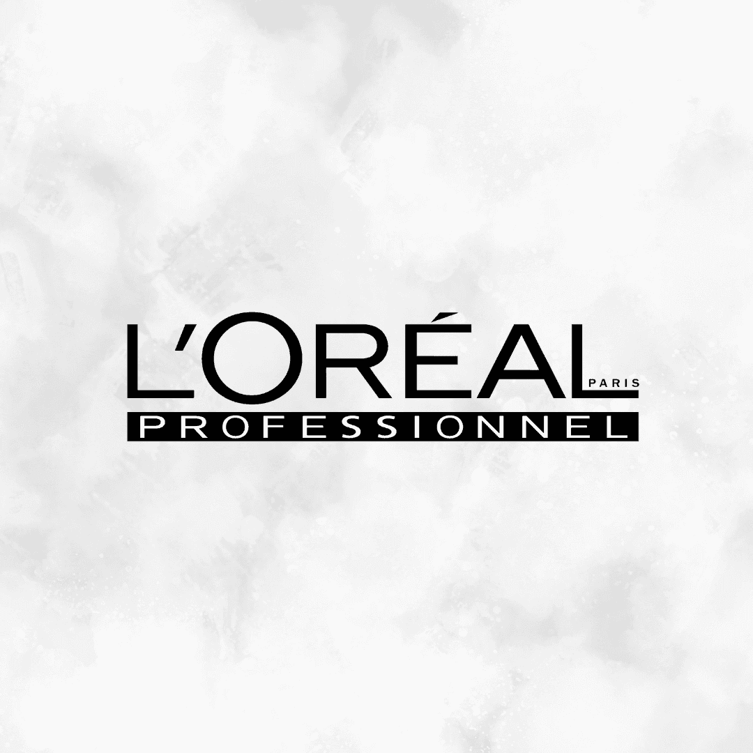 L'Oréal Professionnel logo on a textured white background.