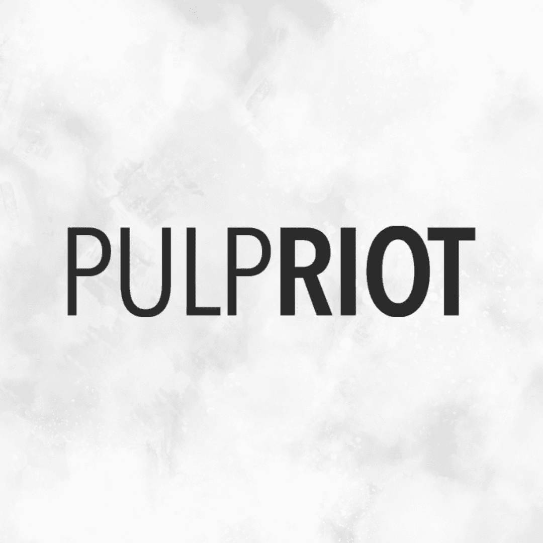 PULPRIOT logo on a gray textured background.